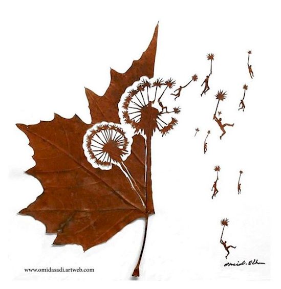 diy leaf art silhouette design