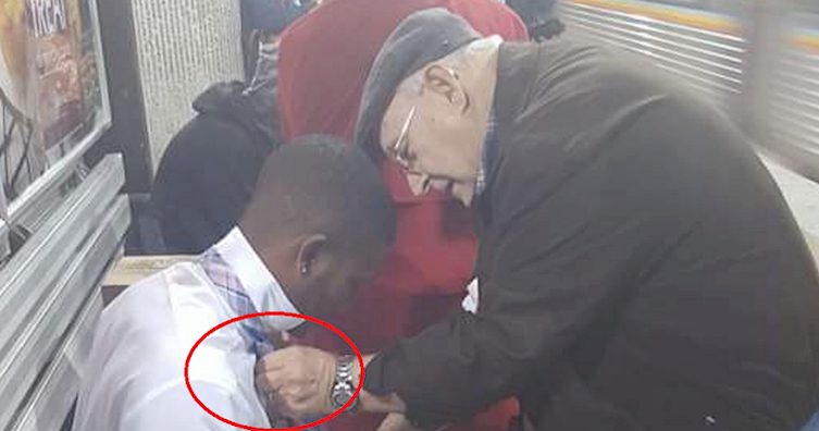 old man helps boy at subway 1