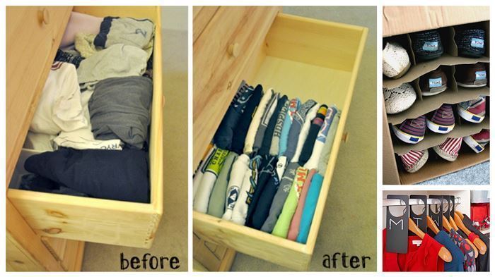 organize closet and drawers