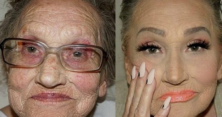 grandma in makeup