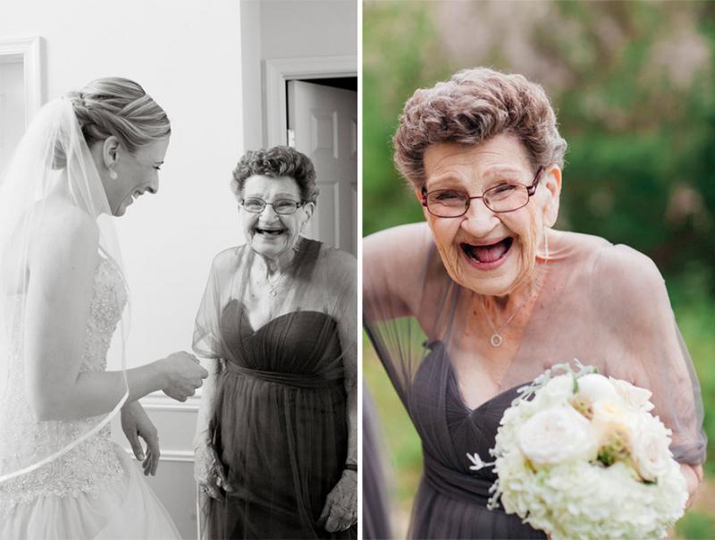 grandmother as bridesmaid
