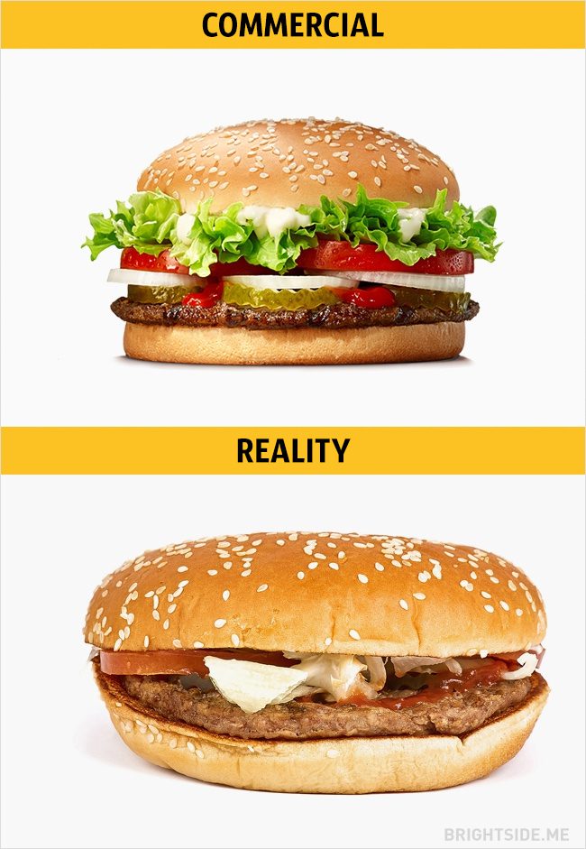 commercial versus reality 