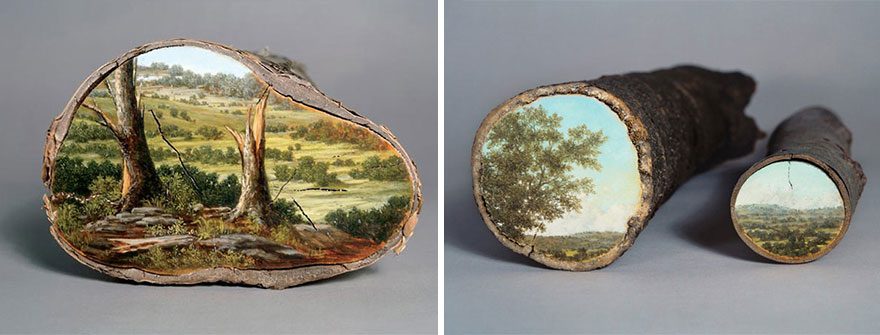 Tree Logs Landscape Painting 2