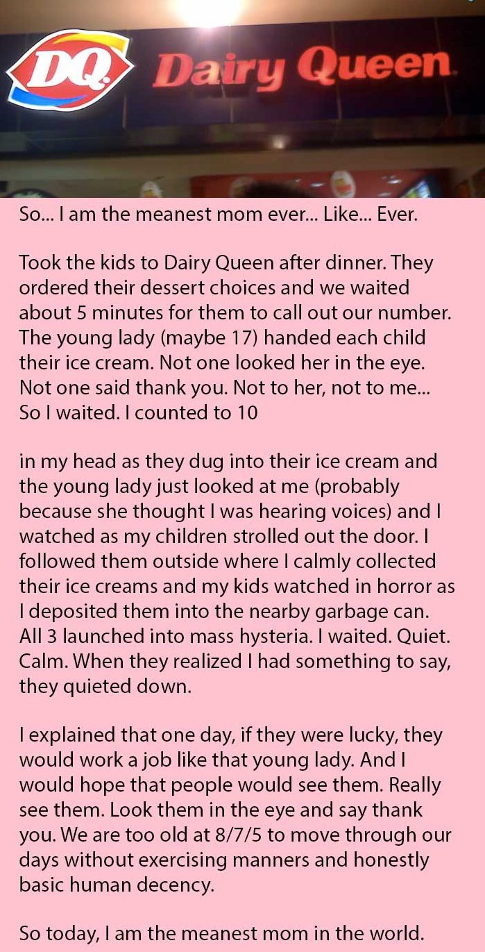 mom stunned kids behaviour 