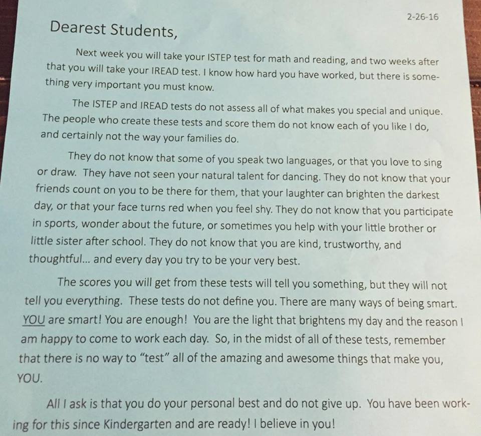 teacher letter to students