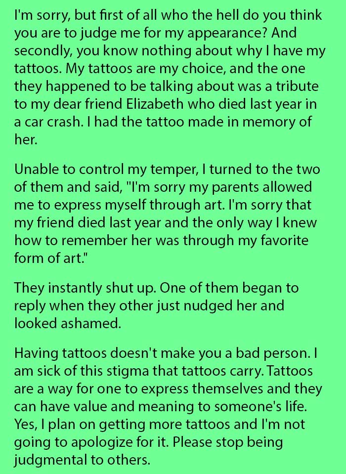 judging people tattoos