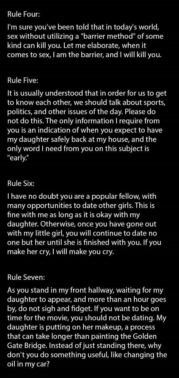 rules for dating daughter