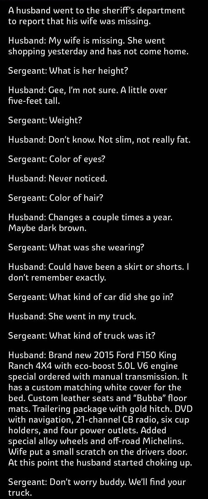 men love truck vs wife