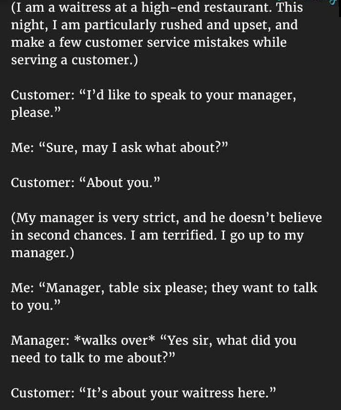 customer called the manager 1a