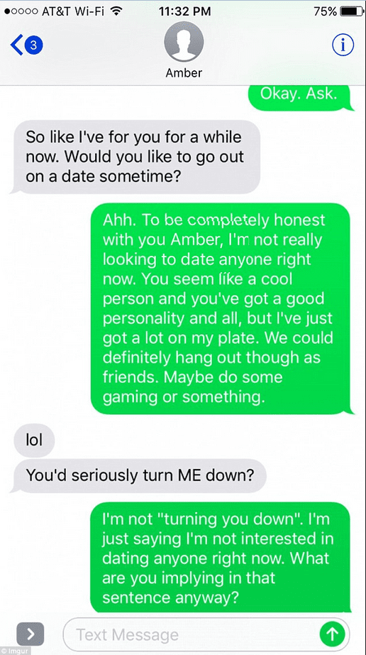 woman rejected for date