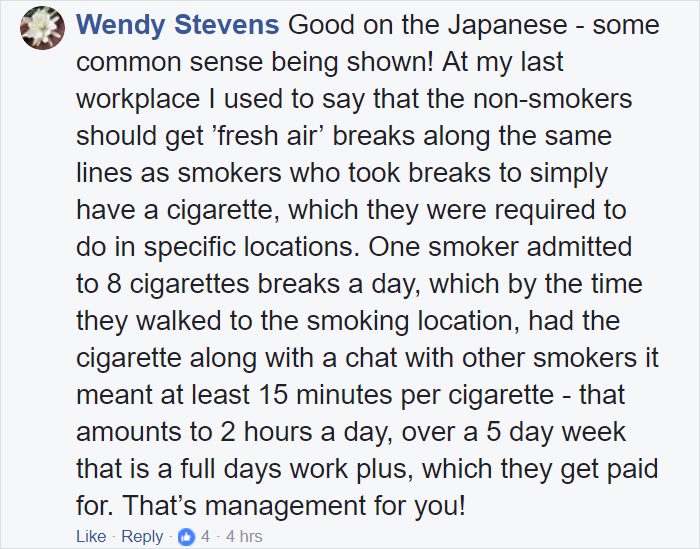cigarette breaks versus paid time off