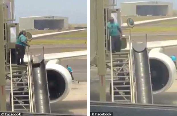 baggage handler throwing suitcases video